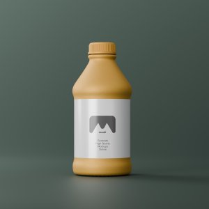 Plastic Bottle Mockup – Soft Amber with Clean Label