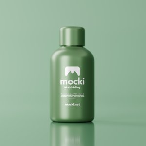 Minimalist Green Plastic Bottle Mockup