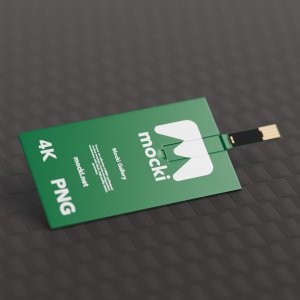 Perspective View Business Card USB Flash Drive Mockup