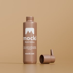 Plastic Pump Bottle Mockup (Top Off View)
