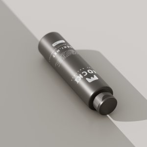 Matte Black Plastic Bottle Mockup with Sunlight Shadow