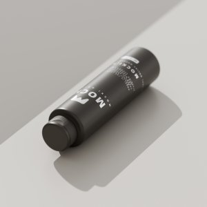Minimalist Matte Black Bottle Mockup with Sunlight