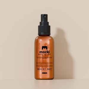 Minimalist Amber Glass Spray Bottle Mockup - Front View