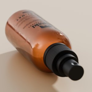 Close-Up Amber Glass Spray Bottle Mockup