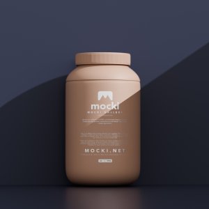 Supplement & Pills Plastic Jar Mockup