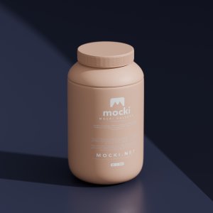 High-Angle Supplement Jar Mockup