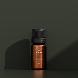 Small Amber Glass Bottle Mockup for Serums & Oils