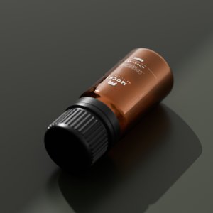 Atmospheric Lying Amber Bottle Mockup