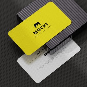 Modern Rounded Corner Business Card Mockup