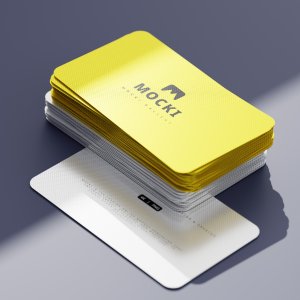 High-Angle Minimalist Business Card Mockup