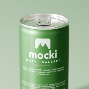 Small Soda Can Mockup - Close-Up