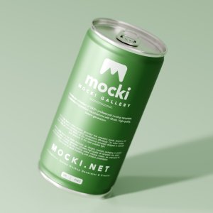 High-Angle Small Soda Can Mockup