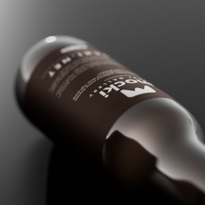 Detailed Lying Beer Bottle Mockup