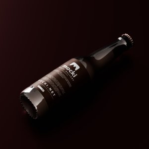 Dramatic Lying Beer Bottle Mockup