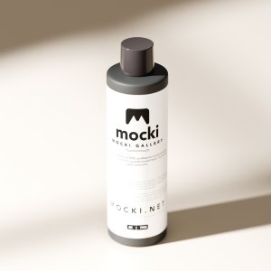 Clean Cylindrical Bottle Mockup with Top-Down Lighting