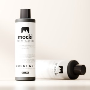 Dual Bottle Product Mockup with Depth of Field