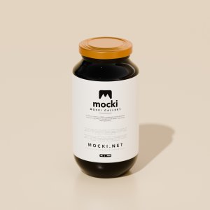Classic Amber Glass Food Jar Mockup