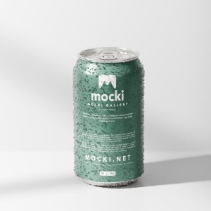 Photorealistic 330ml Beverage Can Mockup with Condensation