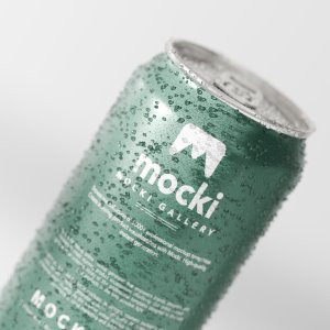 Dynamic Close-Up Beverage Can Mockup