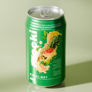Dynamic Angled Soda Can Mockup