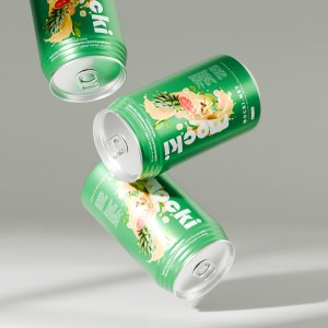 Dynamic Trio of Floating Classic Soda Cans Mockup