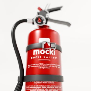 Close-Up Fire Extinguisher Label Mockup