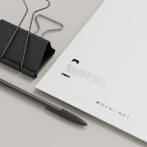Detailed Close-Up A4 Paper Mockup