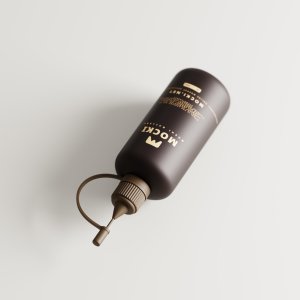 High-Angle View Large Needle Tip Bottle Mockup