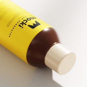 Close-Up Brown Plastic Bottle Cap Mockup