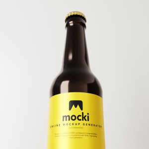 Close-Up Beer Bottle Neck and Cap Mockup