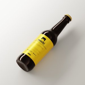 Dynamic Angled Beer Bottle Mockup