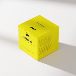 Square Cardboard Box Mockup