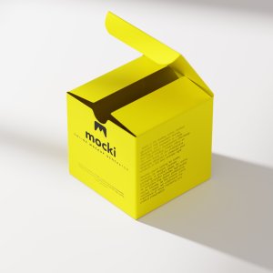Slightly Open Square Box Mockup