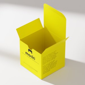 Fully Open Square Box Mockup