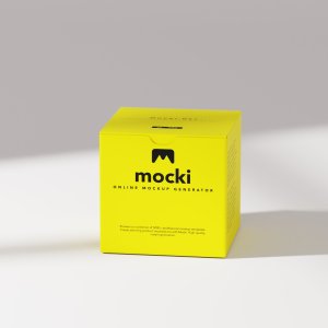 Front View Square Box Mockup