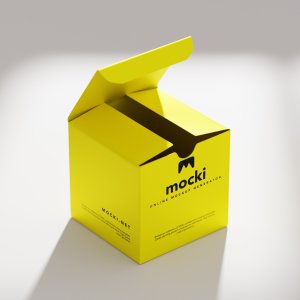 Angled Half-Open Box Mockup
