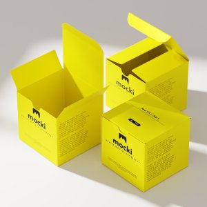 Triple Square Box Mockup Set