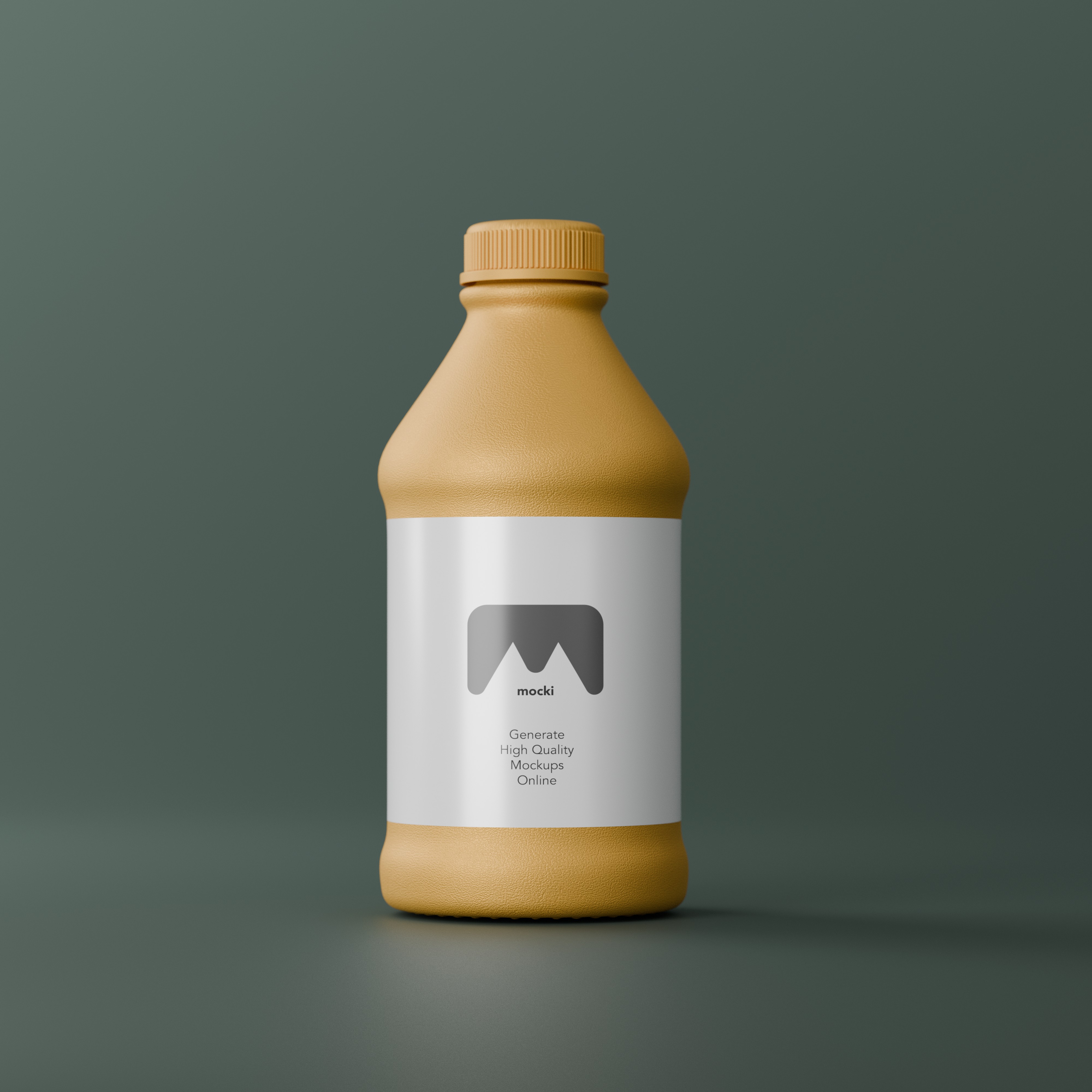 Plastic Bottle Mockup – Soft Amber with Clean Label