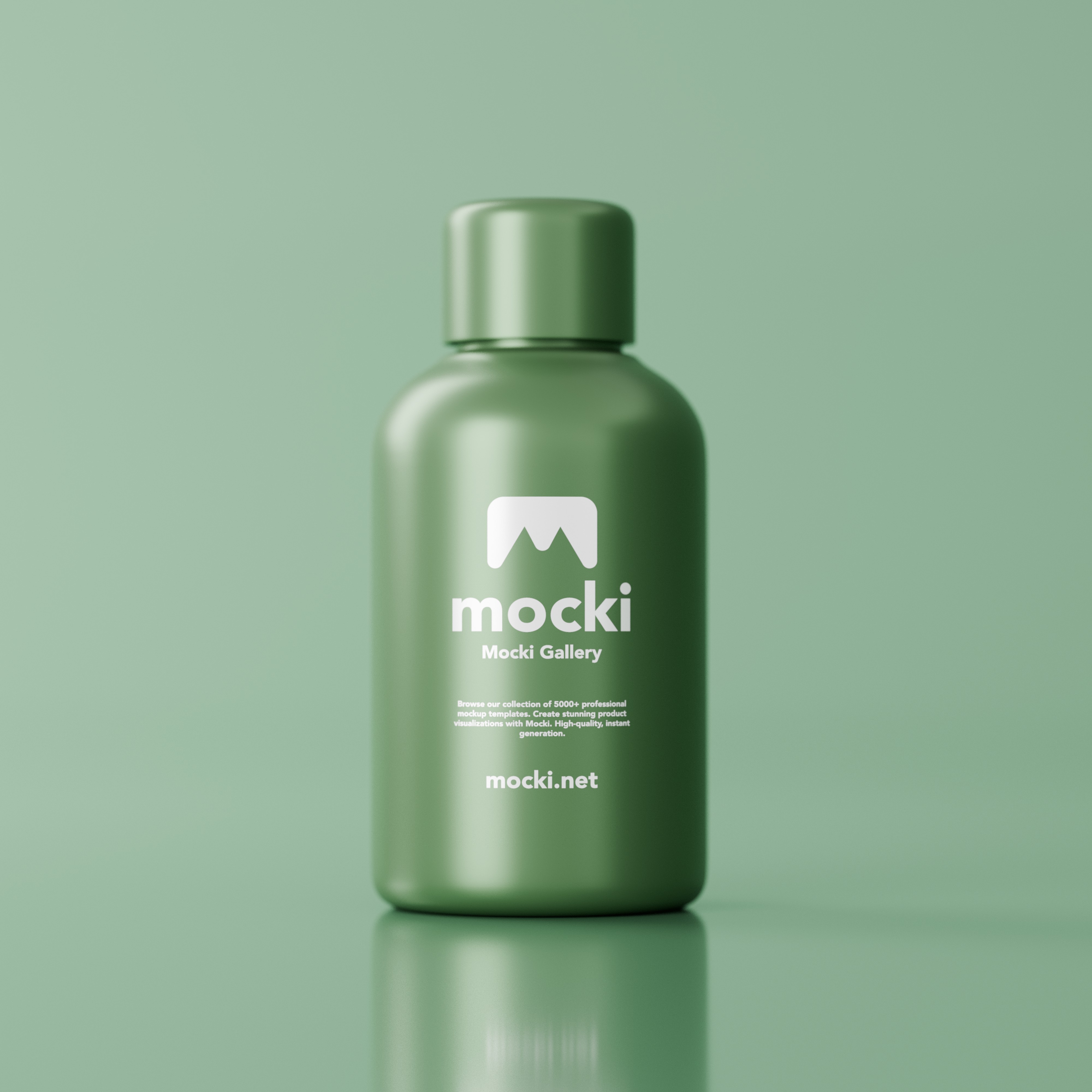 Minimalist Green Plastic Bottle Mockup