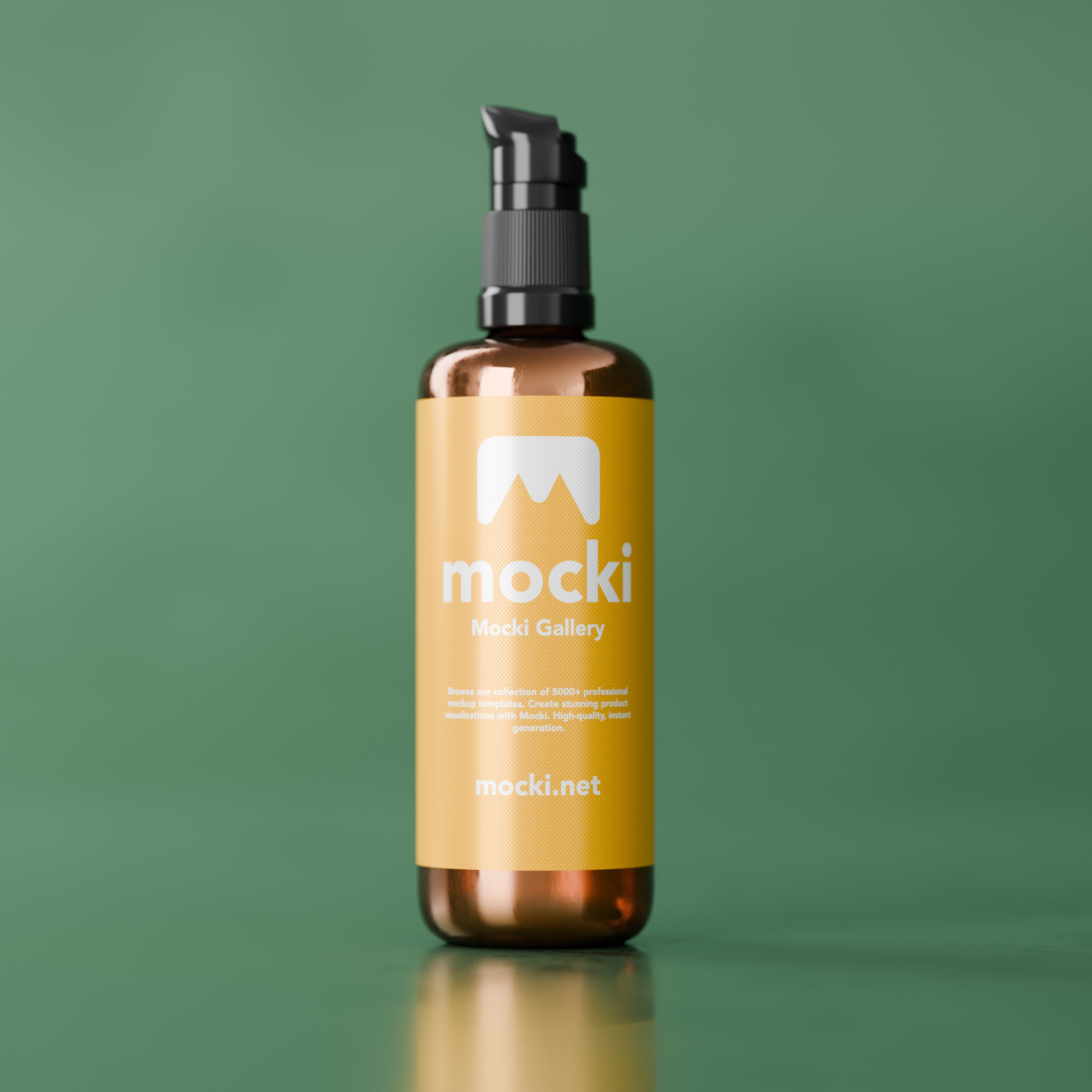 Amber Pump Bottle Mockup