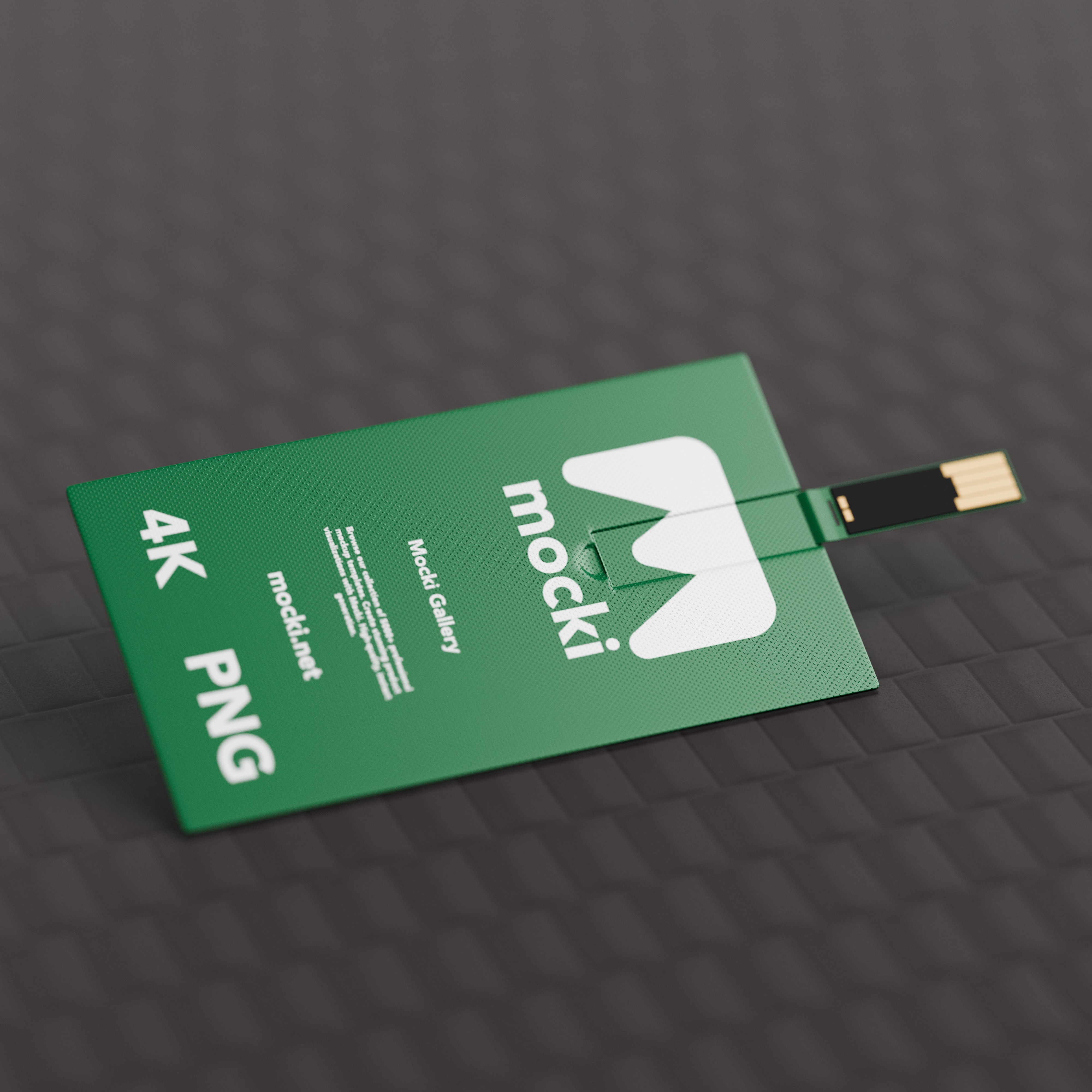 Perspective View Business Card USB Flash Drive Mockup