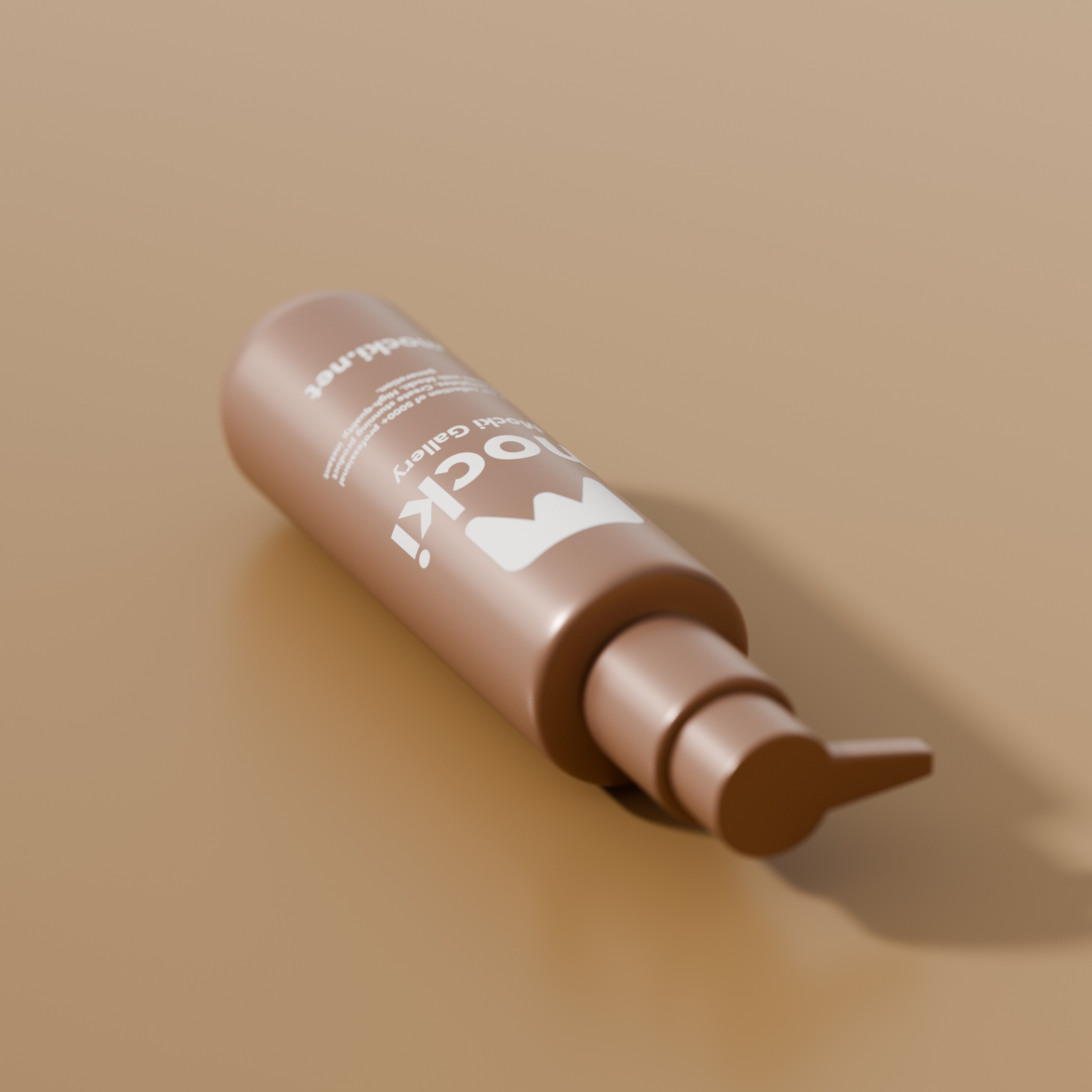 Lying Down Plastic Pump Bottle Mockup