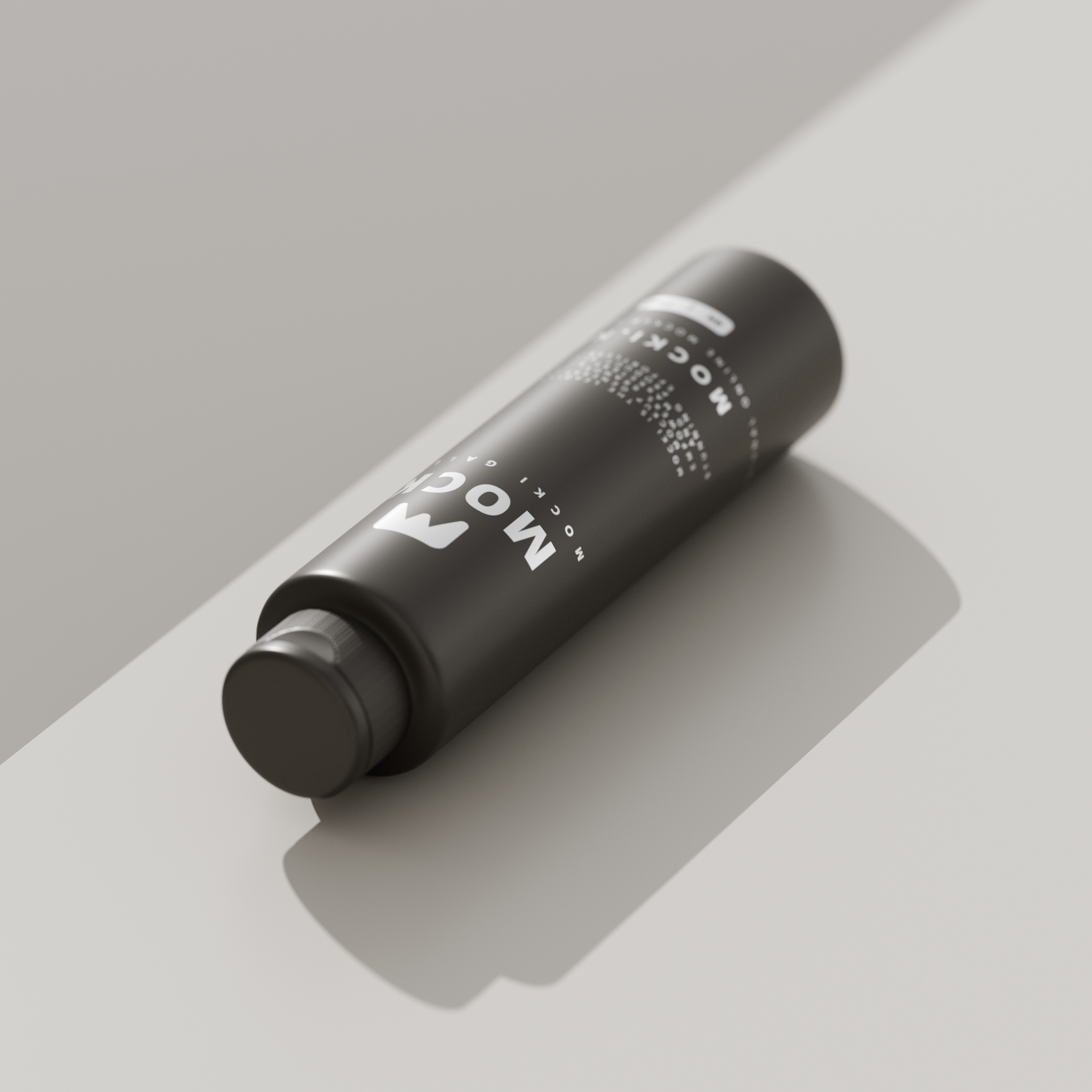 Minimalist Matte Black Bottle Mockup with Sunlight