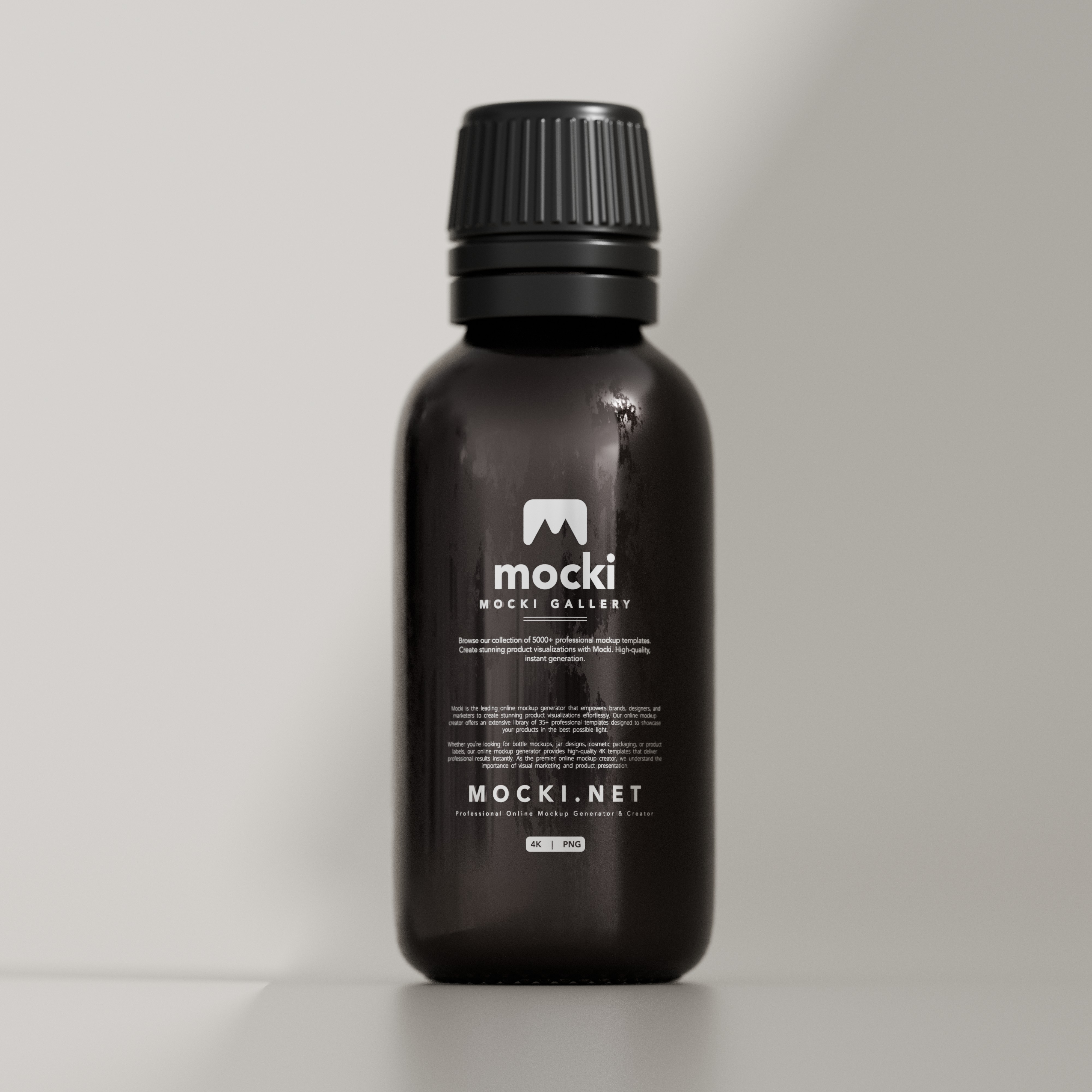 Black Glass Bottle Mockup