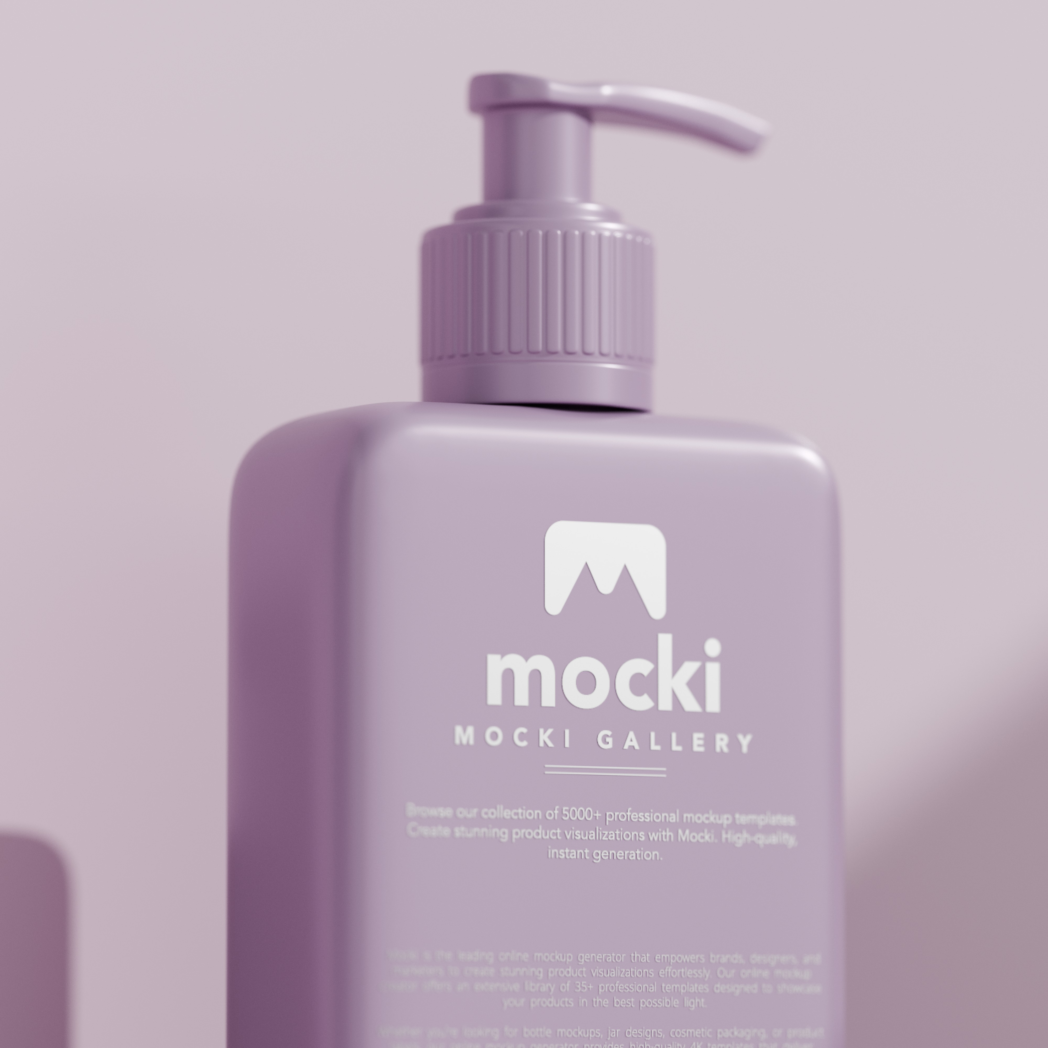 Close-Up Box Shaped Pump Bottle Mockup