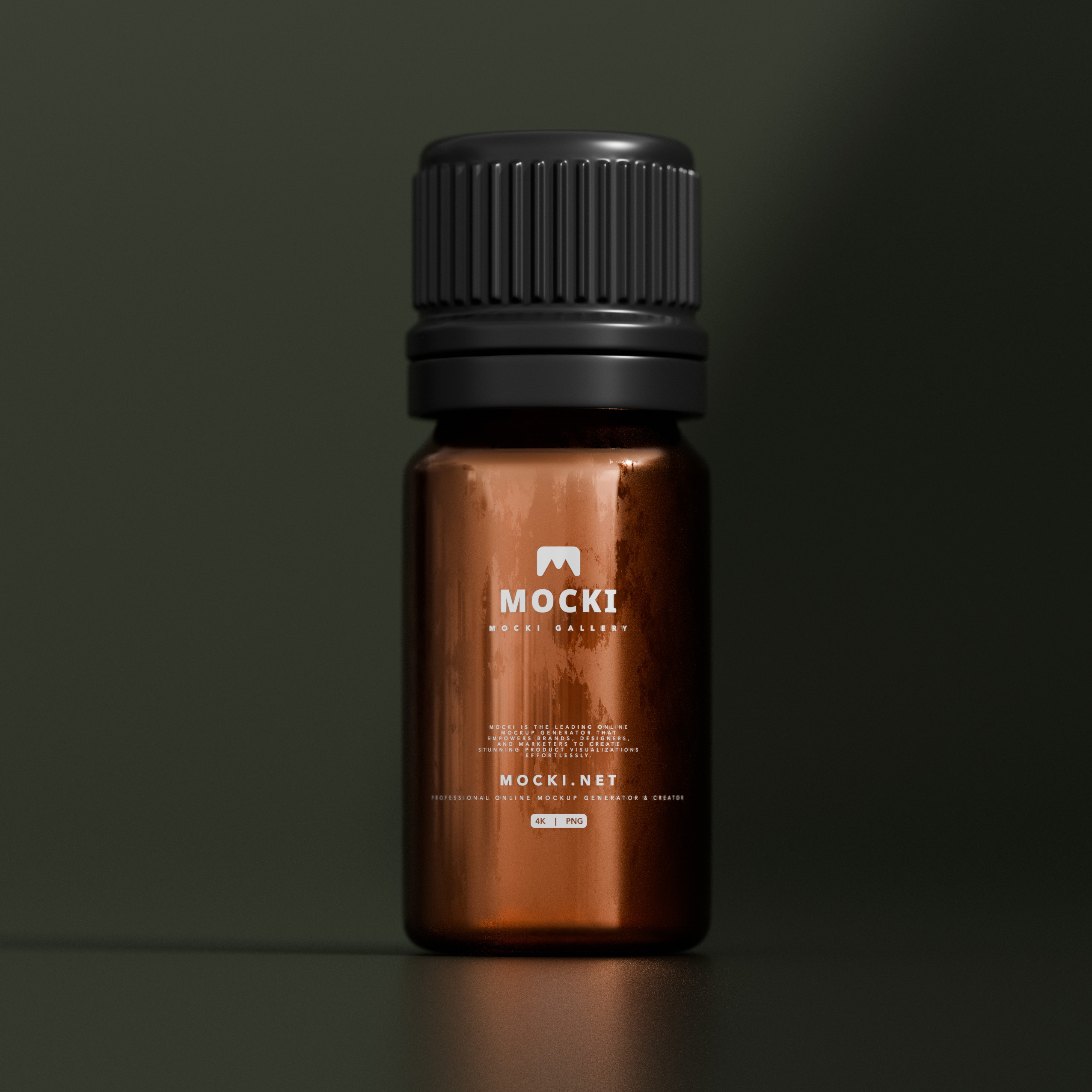Classic Amber Bottle Product Shot Mockup