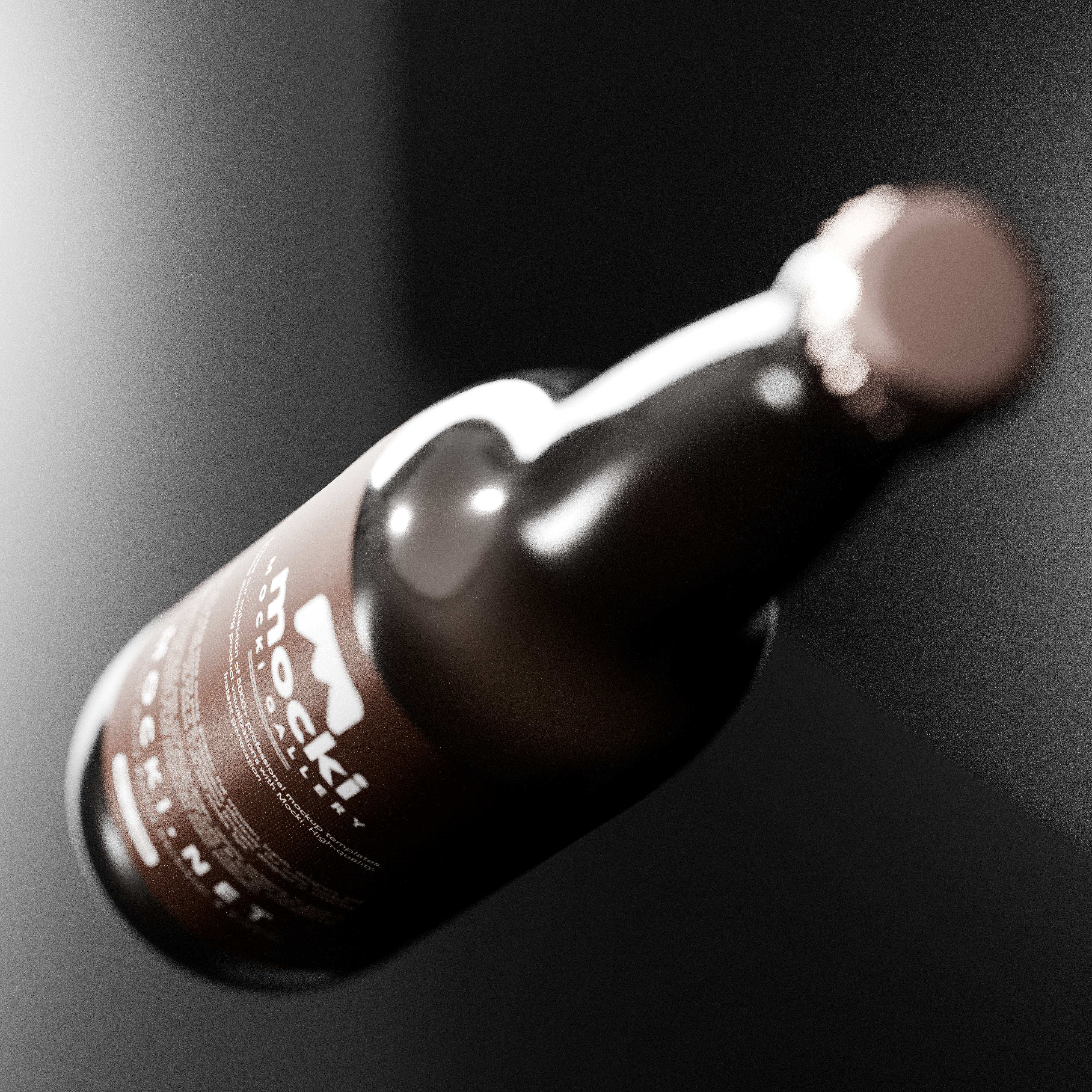 Dynamic Floating Beer Bottle Mockup