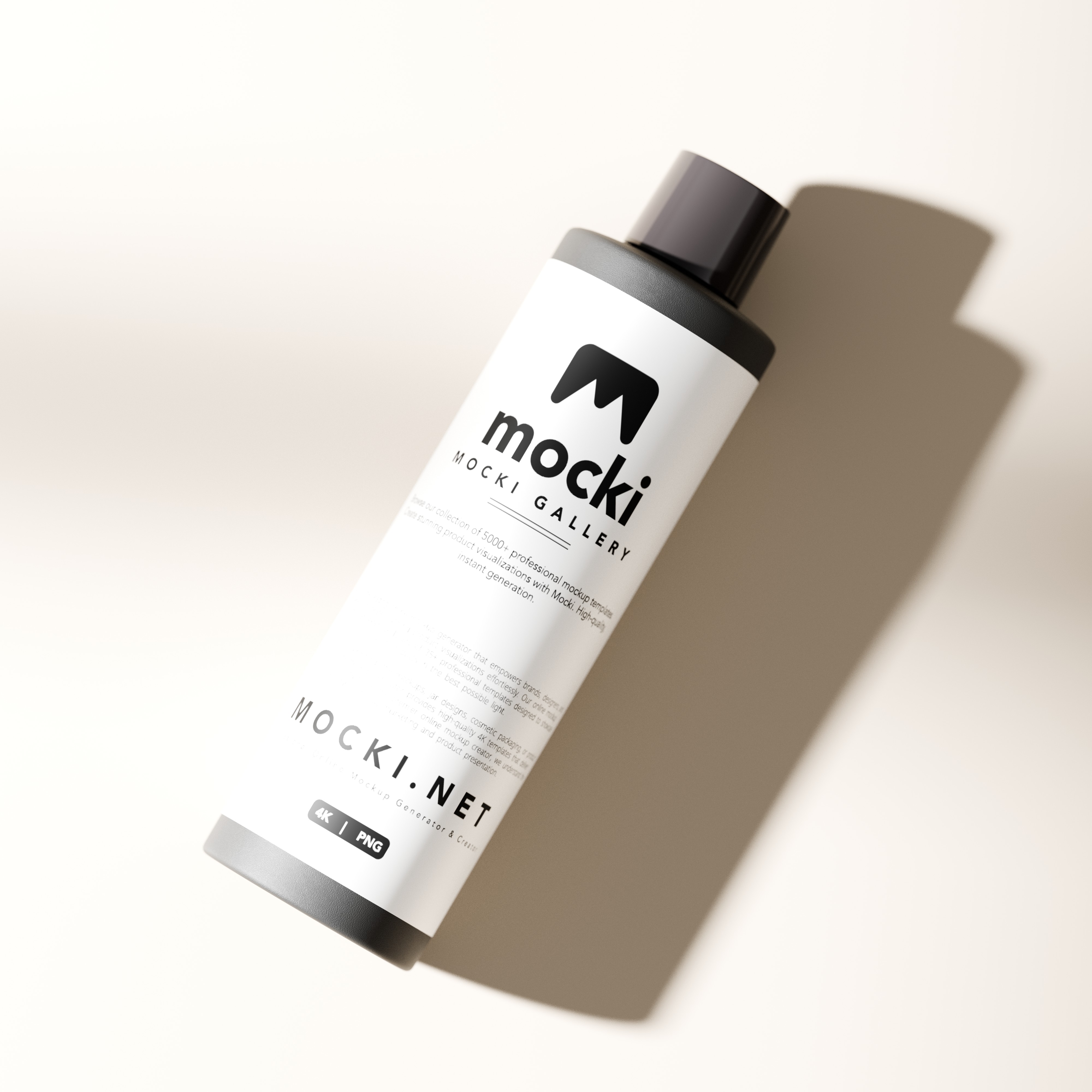 Tilted Textured Bottle Mockup with Soft Light