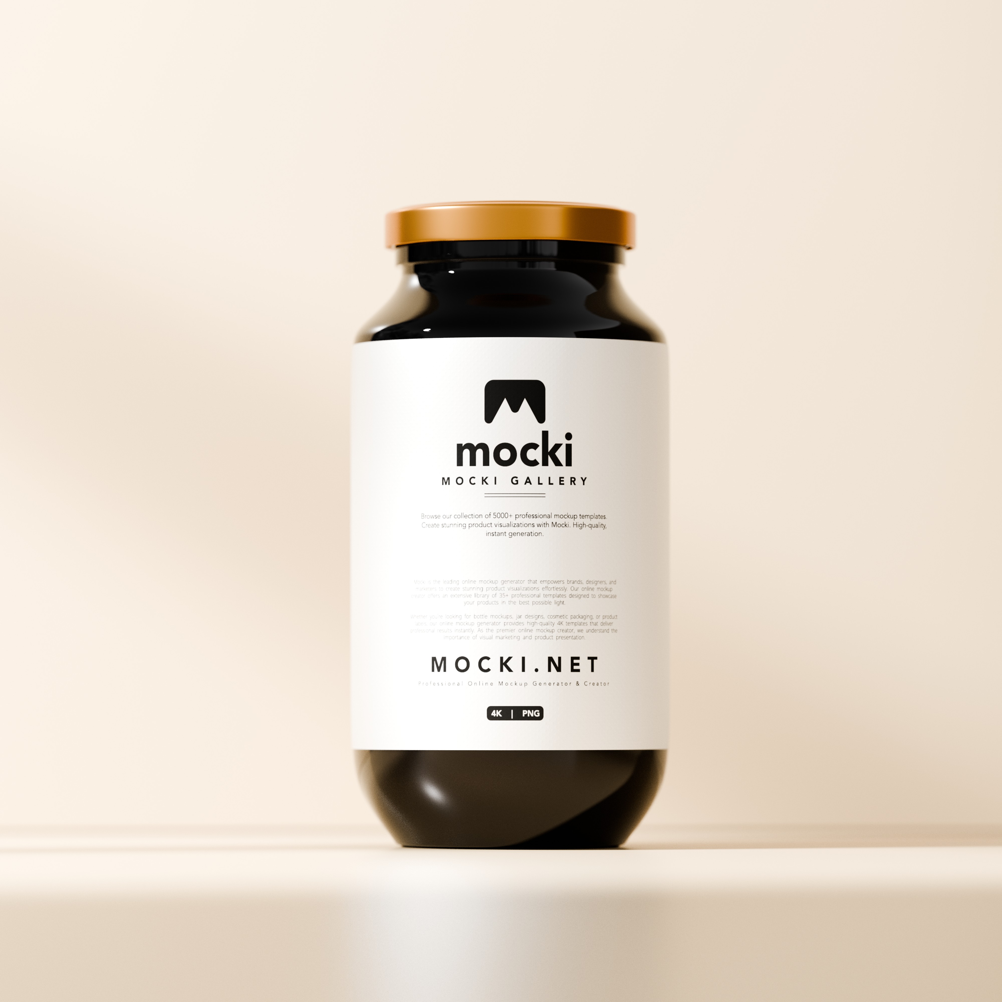 Premium Amber Glass Jar Mockup