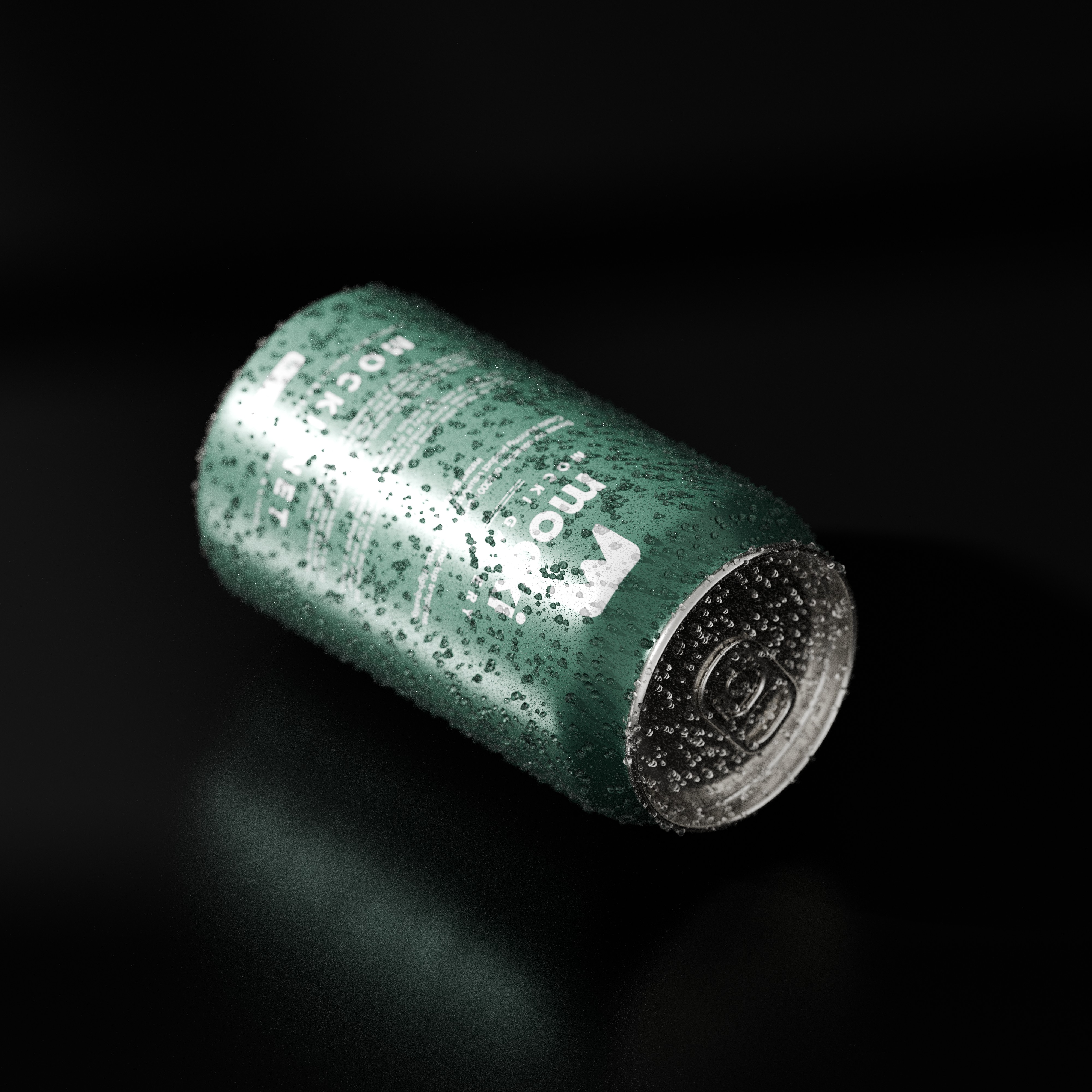 Premium Beverage Can Mockup on Dark Background